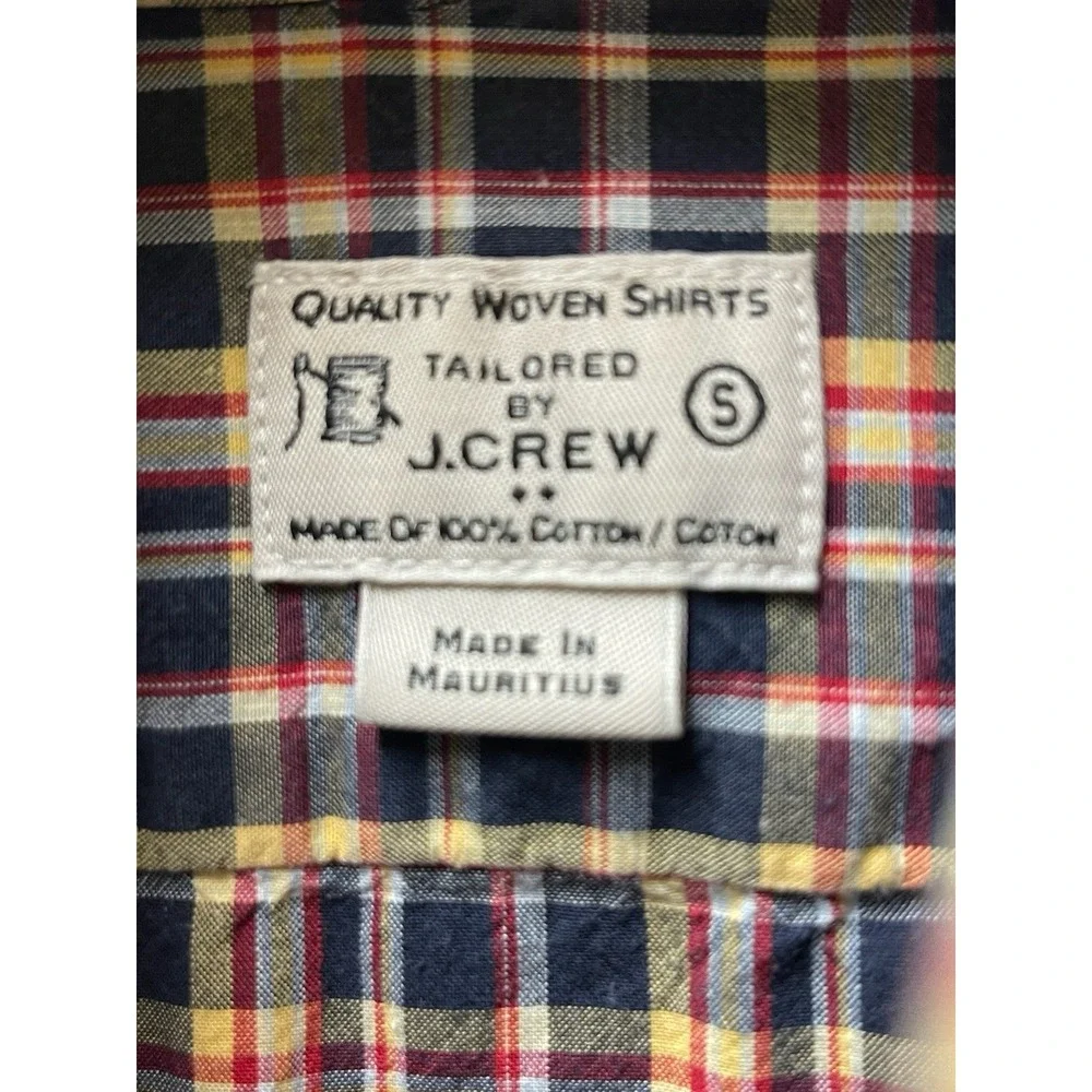 J.Crew-Tailored‎ by J.Crew Men's Small Multicolor Plaid Button Down Cotton Woven